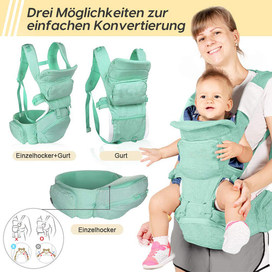 10-in-1 Baby Carrier with Hip Seat Lumbar Support