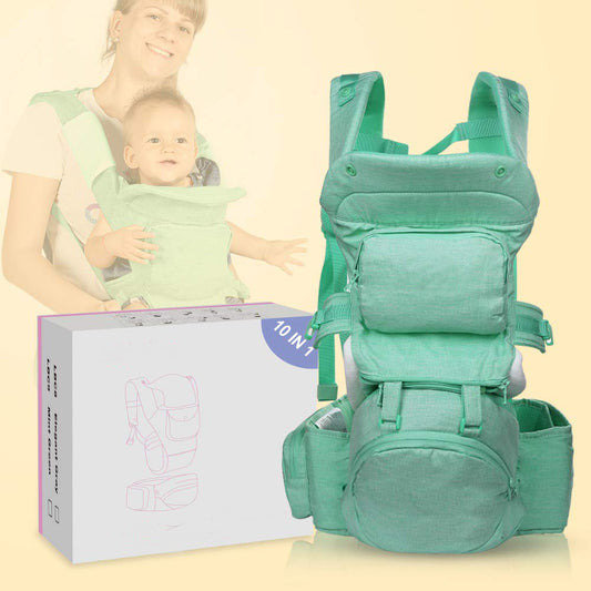 10-in-1 Baby Carrier with Hip Seat Lumbar Support
