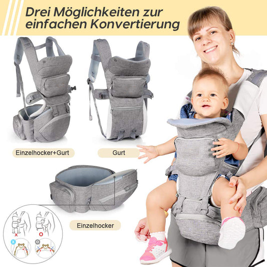 10 in 1 Baby Carrier with Hip Seat Lumbar Support